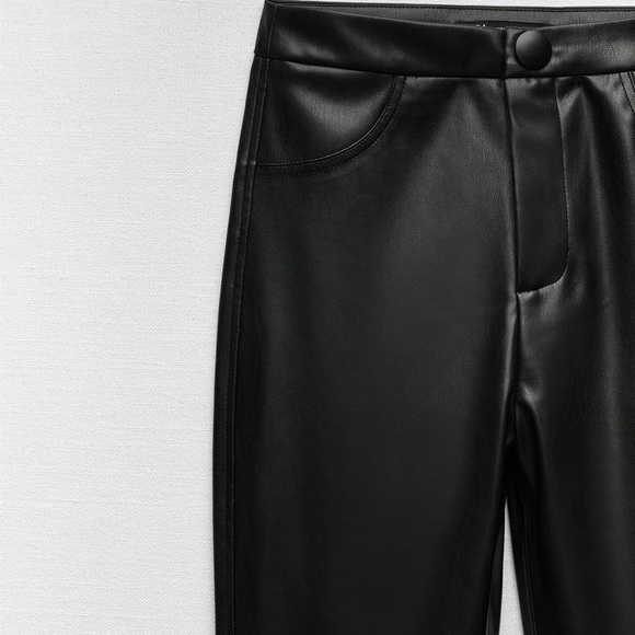 Zara high waisted faux leather leggings - Picture 3 of 6